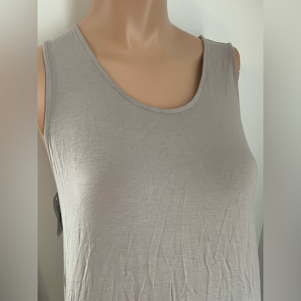 20.5-25”PTP Gorgeous Talula L 🌺 summer tunic top dress tank style stretch grey - Picture 2 of 5